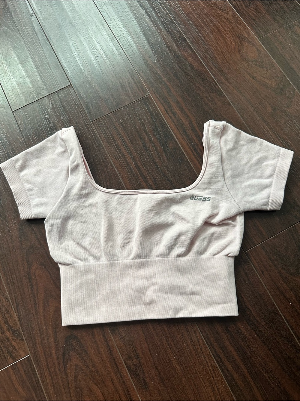 Guess Light Pink Scoop-Neck Crop Top